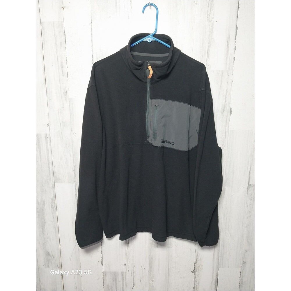 Timberland 1/4 Zip Fleece Pullover Sweater Men's Size XXL Black Long Sleeve